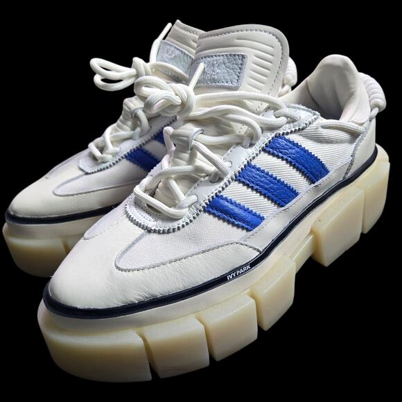 Adidas Ivy Park Super Sleek Sneakers White Chunky Platform Flatform Leather 7.5 - Picture 1 of 16